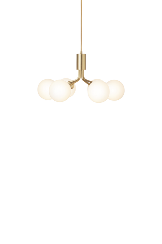 Apiales 6 chandelier, brushed brass / opal • NUURA