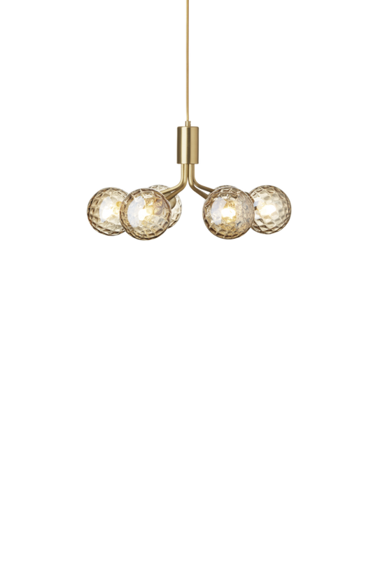 Apiales 6 chandelier, brushed brass / optic gold • NUURA