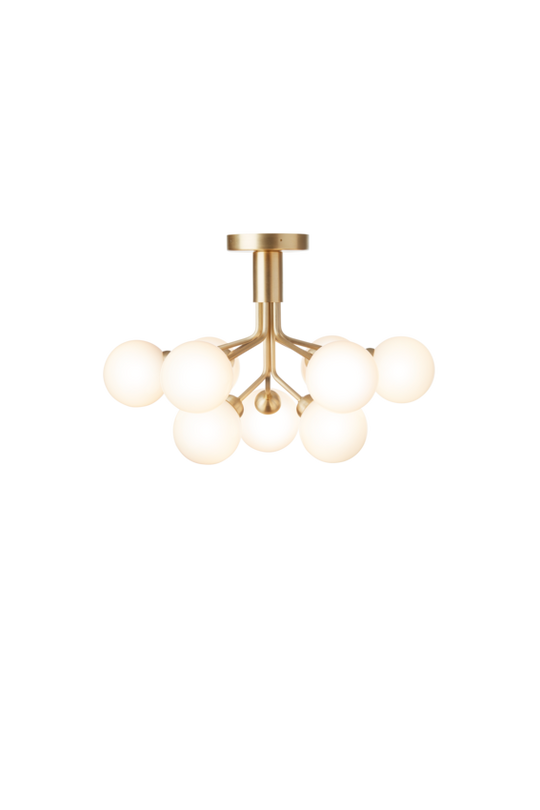 Apiales 9 Ceiling chandelier, brushed brass / opal • NUURA