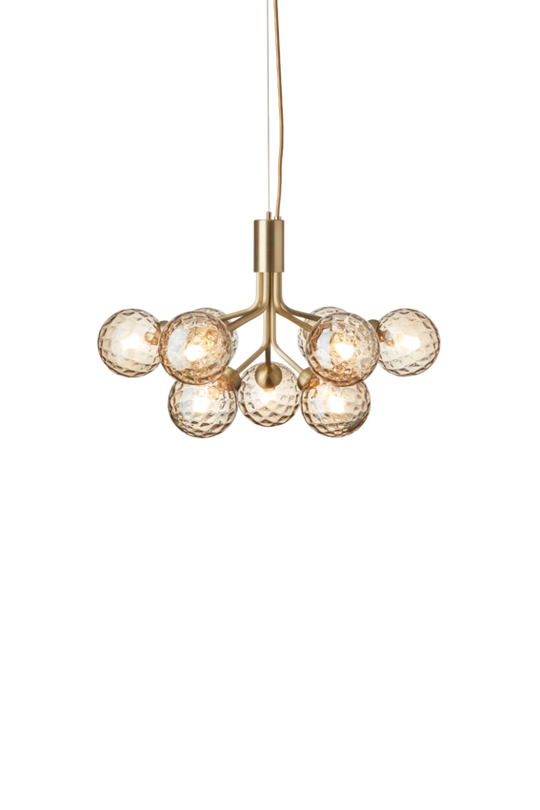 Apiales 9 chandelier, brushed brass / optic gold • NUURA