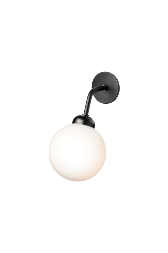 Apiales Wall Hard-wired wall light, satin black / opal • NUURA