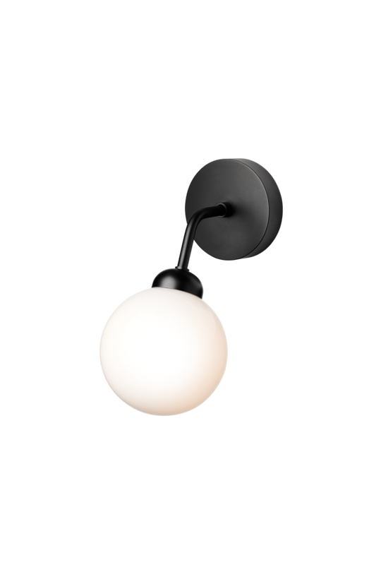 Apiales Wall wall light, satin black / opal • NUURA