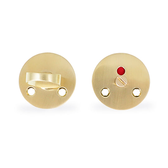 Arne Jacobsen bathroom thumbturn with red/white indicator, brushed brass