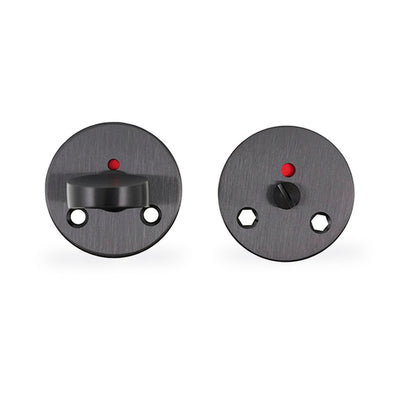 Arne Jacobsen bathroom thumbturn with red/white indicator, black PVD
