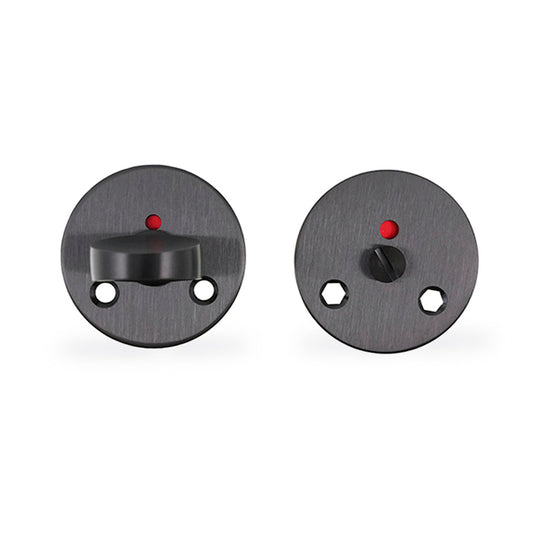 Arne Jacobsen bathroom thumbturn with red/white indicator, black PVD