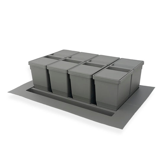 Bornholm 4-36 – drawer waste sorting system, 4 × 9L, dark grey