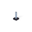 Brugge – levelling foot in electrogalvanised steel and black plastic, 53 mm