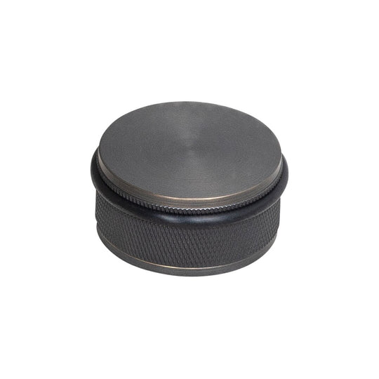 Cross door stop in Smoked Bronze with diamond-cut knurling • Buster + Punch