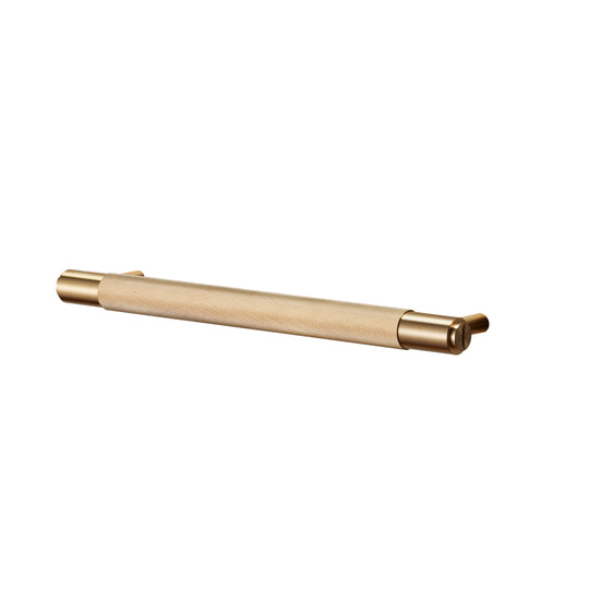 Cross Pull Bar in brass with diamond-cut knurling • Buster + Punch