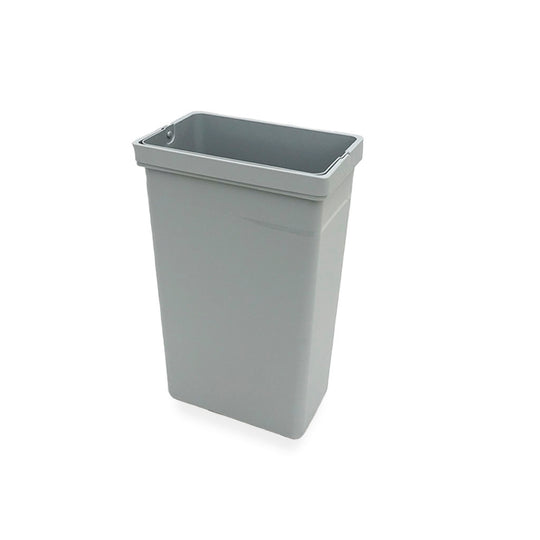 10-litre waste bin in light grey plastic with handle
