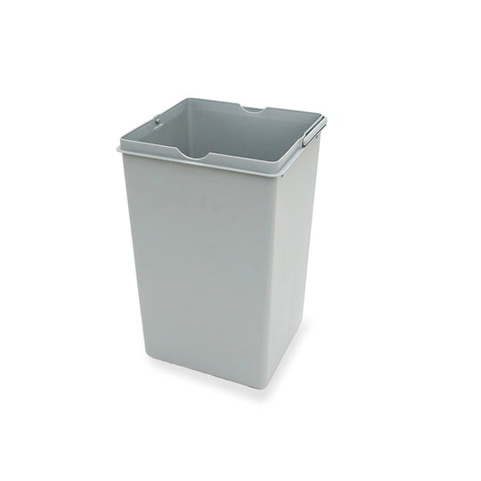 14-litre waste bin in light grey plastic with handle
