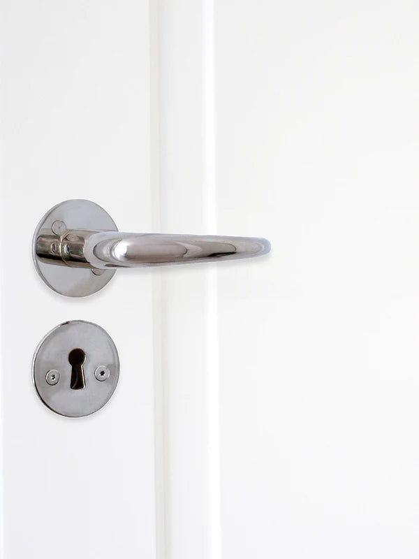Coupé dørhåndtag i krom inkl. roset og nøgleskilt c/c 30 mm - Copenhagenhomedesign