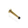 Lacquered solid brass door stop, black plastic cap, 95 mm