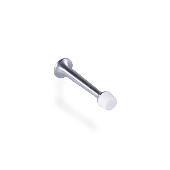 Matt chrome door stop, white plastic cap, 78 mm