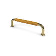 Charlottenlund • Bow handle in solid polished brass with cognac-coloured leather
