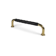 Charlottenlund • Bow handle in solid polished brass with black leather