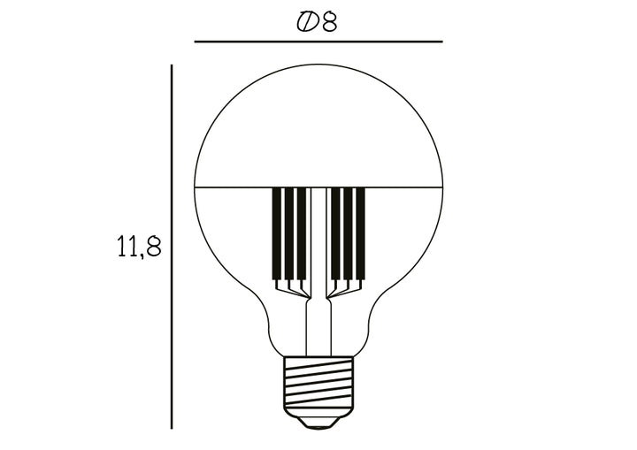 Produkt tegning af pære med sølv topforsegling fra Design by Us
