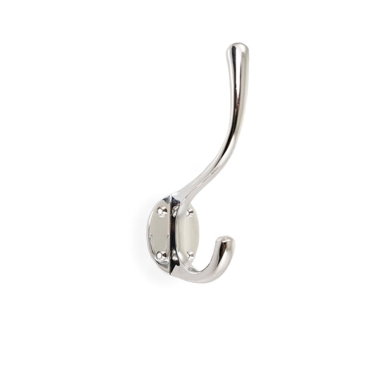 Göteborg hat hook in solid brass, polished chrome, 120 mm