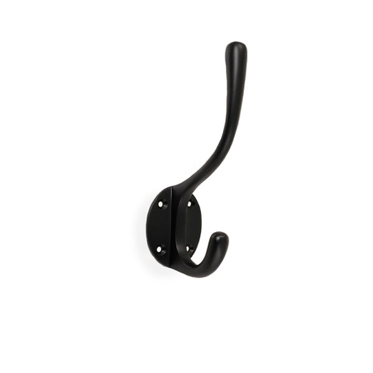 Göteborg hat hook in solid brass, matt black, 120 mm
