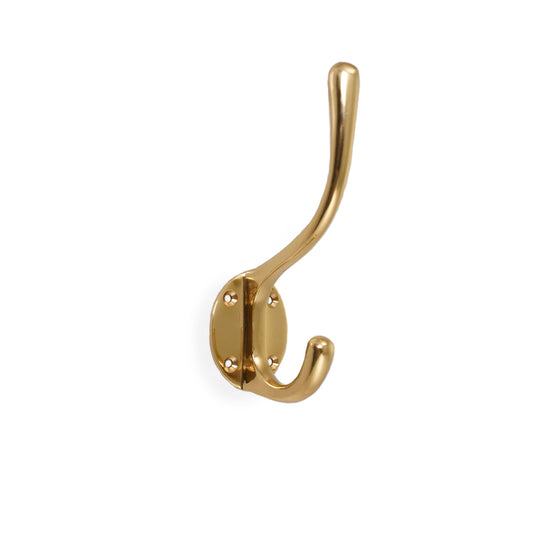Göteborg hat hook, polished lacquered brass, 120 mm