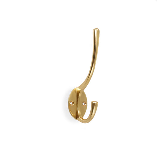 Uppsala coat hook, polished lacquered brass, 118 mm