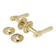 Hornbæk door handle in polished brass, with rose and keyhole escutcheon (small model)