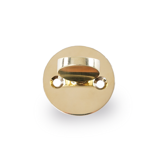 Arne Jacobsen entrance-door thumbturn, ASSA, 30 mm centres, polished brass