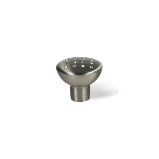 Haarby • Cabinet knob with hole pattern, stainless steel look