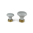 Hornbæk • Classic porcelain knob with brass base