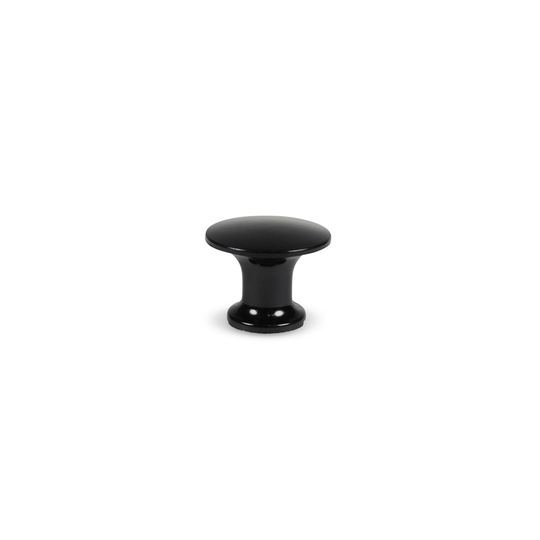 Kibæk • Black Bakelite knob with zinc-plated steel wood screw
