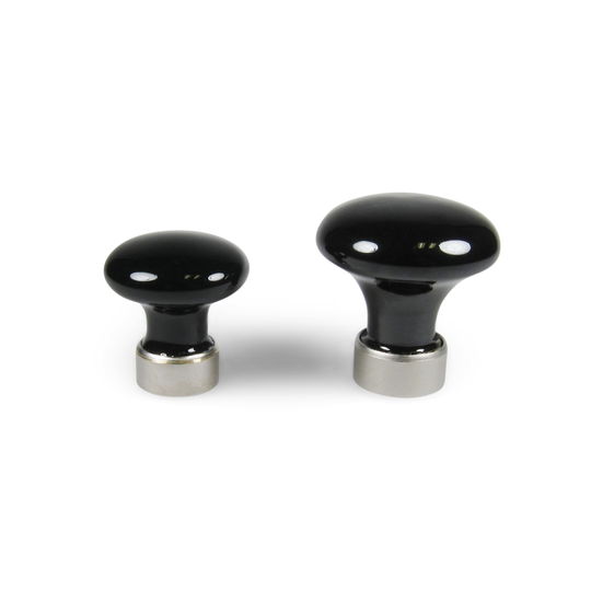 Hornbæk • Porcelain knob with matt nickel-plated foot