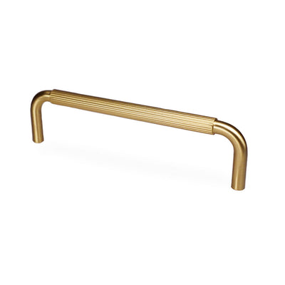 Langelinie cabinet handle with linear texture, lacquered brass • Chr. Jørgensen