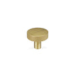 Langelinie cabinet knob with linear pattern in brushed brass without lacquer • Chr. Jørgensen