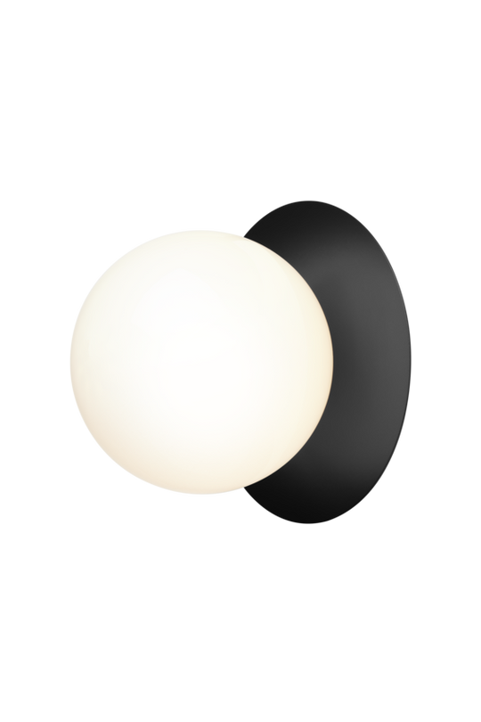 Liila 1 wall and ceiling light, black / opal • NUURA