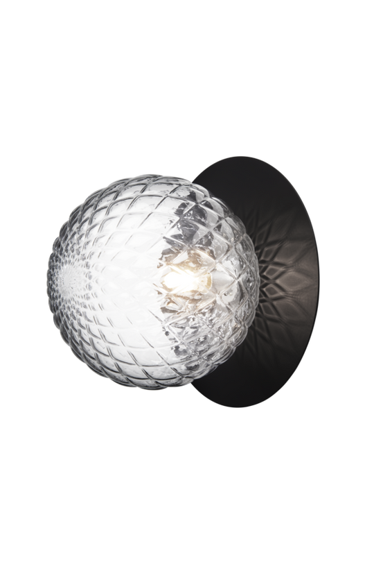 Liila 1 wall and ceiling light, black / optic clear • NUURA