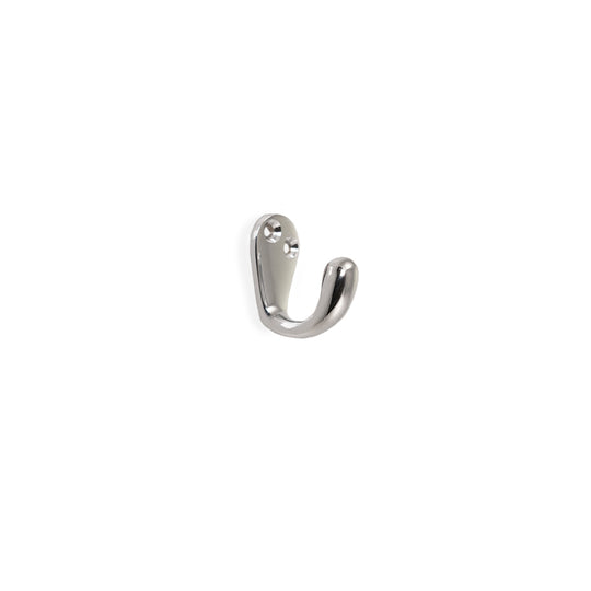 Linköping coat hook in solid brass, polished chrome, 36 mm