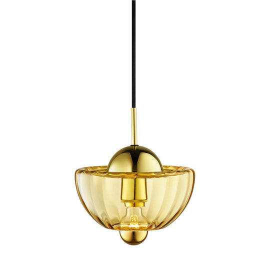 Lotus pendant light, amber • Design by Us