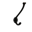 Lund single hat hook in solid brass, black, 120 mm