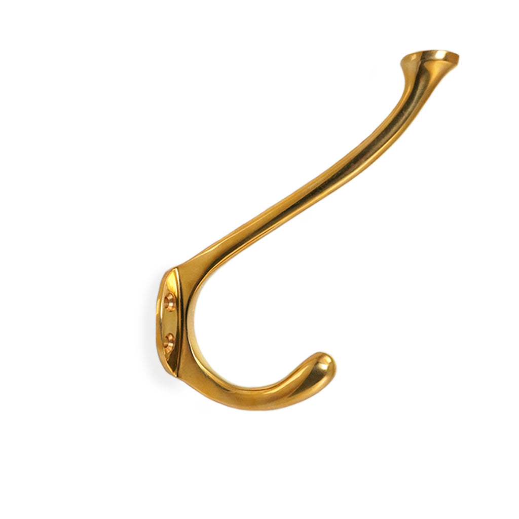 Lund • Hattekrog enkel, blank messing u/lak 120 mm - Copenhagenhomedesign