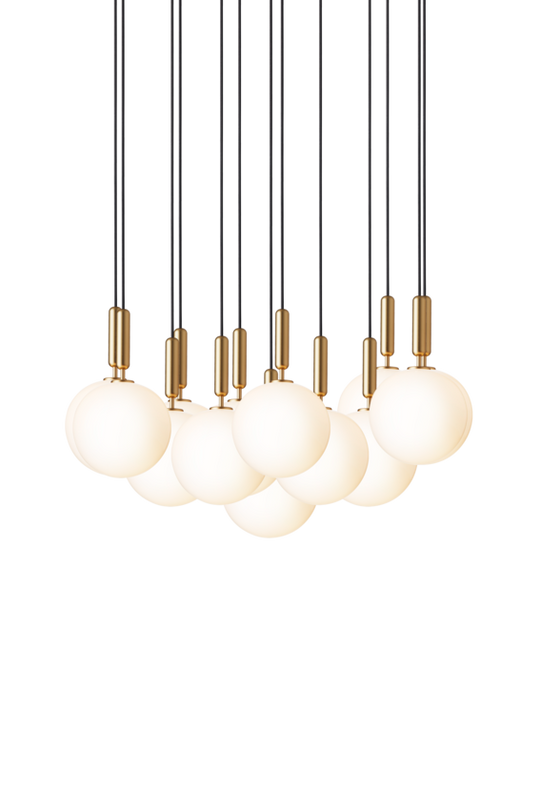 Miira 13 Large pendant light, brass / opal • NUURA