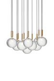 Miira 13 Large pendant light, brass / optic clear • NUURA