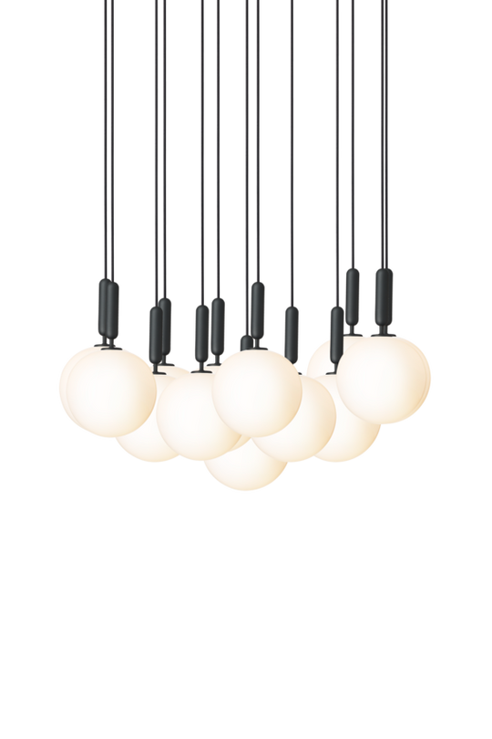 Miira 13 Large pendant light, rock grey / opal • NUURA