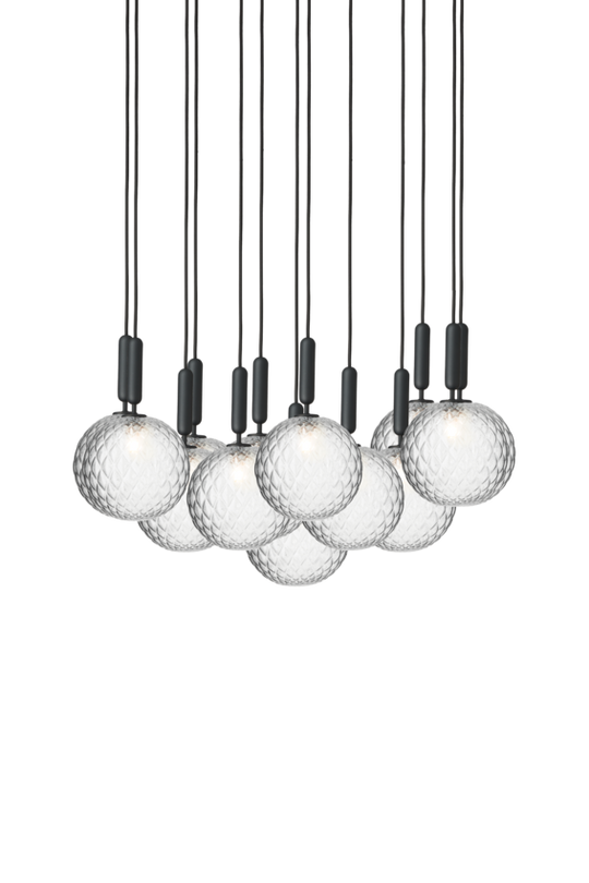 Miira 13 Large pendant light, rock grey / optic clear • NUURA