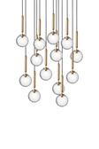 Miira 13 pendant light, brass / optic clear • NUURA
