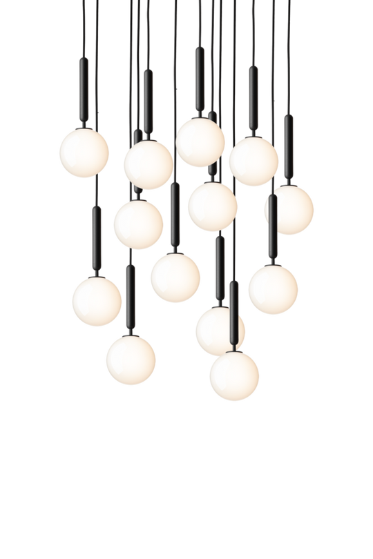 Miira 13 pendant light, rock grey / opal • NUURA