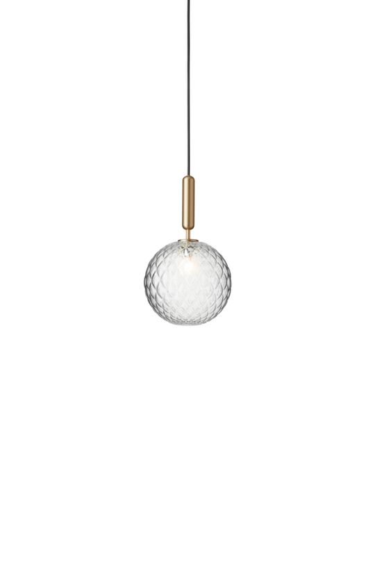 Miira 1 Large pendant light, brass / optic clear • NUURA