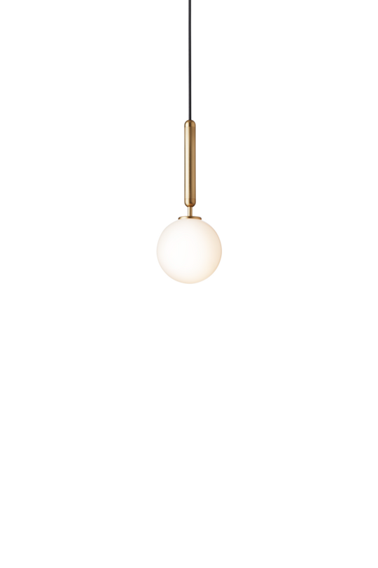 Miira 1 pendant light, brass / opal • NUURA