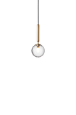 Miira 1 pendant light, brass / optic clear • NUURA