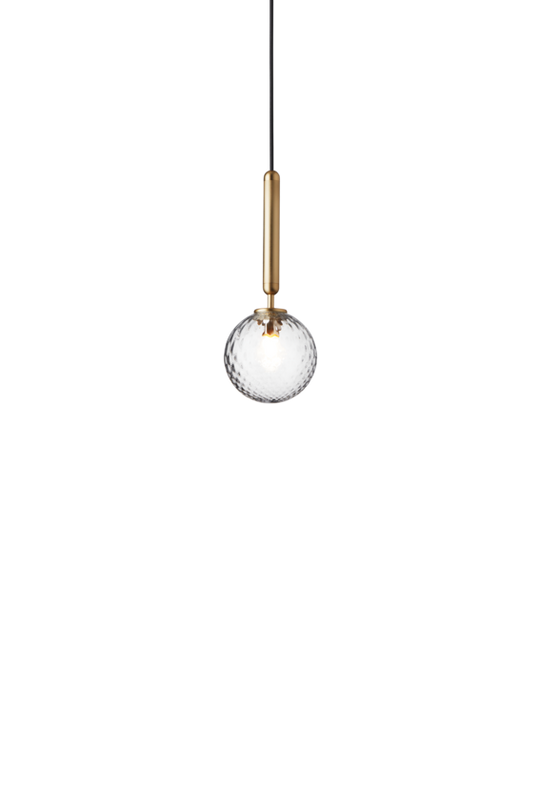 Miira 1 pendant light, brass / optic clear • NUURA