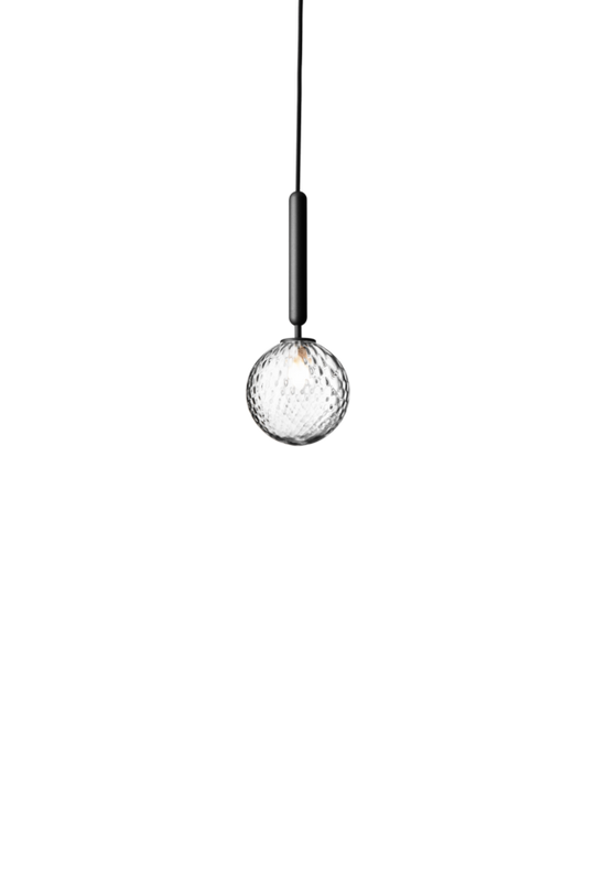 Miira 1 pendant light, rock grey / optic clear • NUURA